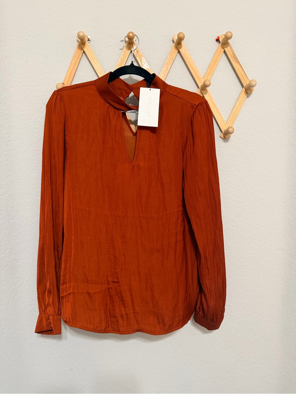 NWT! Cache Burnt Orange Longsleeve Blouse Size XS